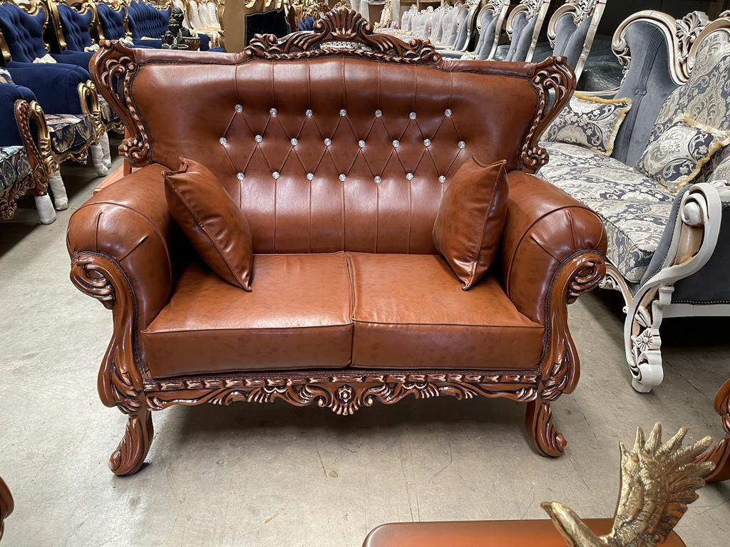 Brown Kapra 7-Seater Sofa Set with Matching Coffee Tables