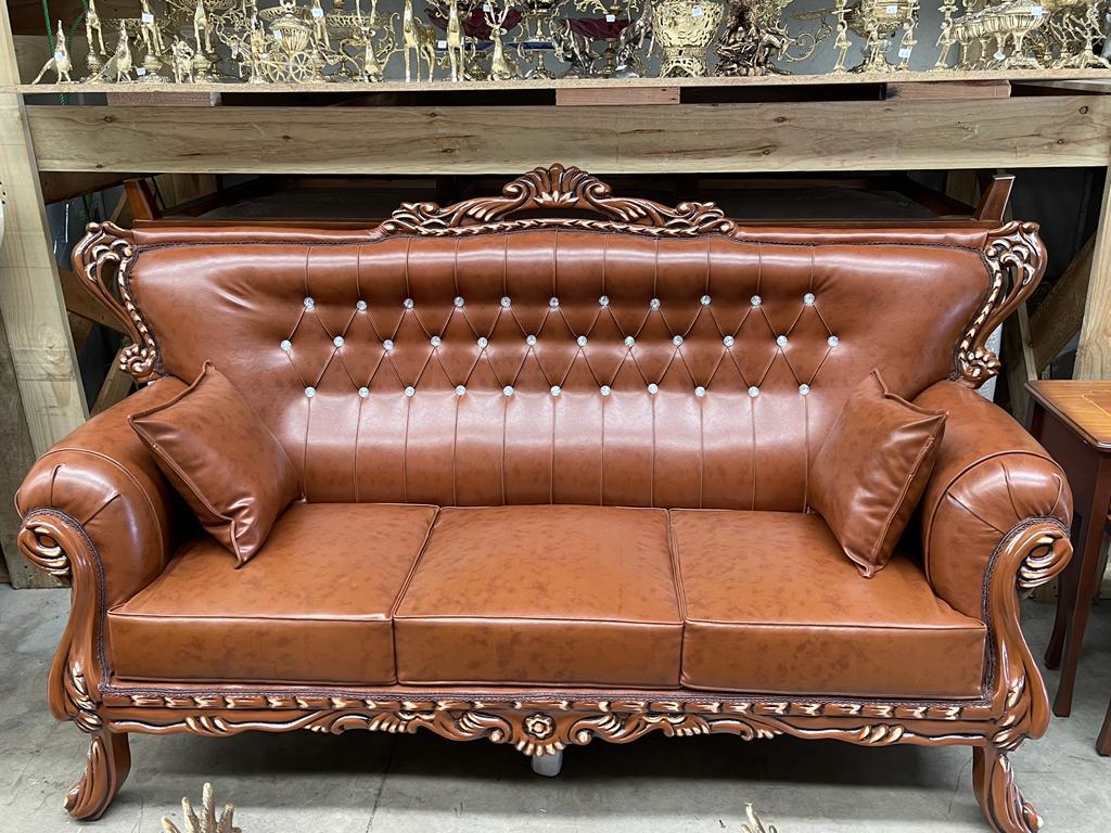 Brown Kapra 7-Seater Sofa Set with Matching Coffee Tables