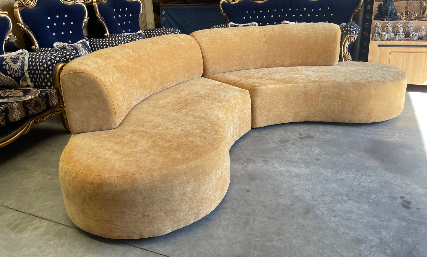 Two-Piece Curved Sectional Sofa - AVAILABLE IN ANY COLOUR/FABRIC - Australian Made