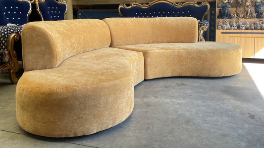 Two-Piece Curved Sectional Sofa - AVAILABLE IN ANY COLOUR/FABRIC - Australian Made